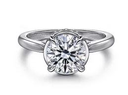 14k White Gold Round Diamond Engagement Ring