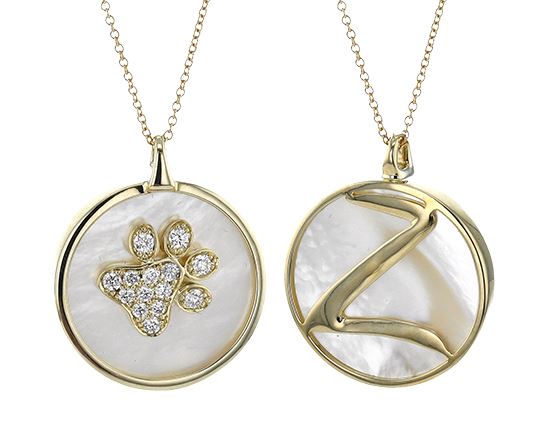 Lady's Yellow 14 Karat Medallion Pendant Length 18 With 14 = 0.38Tw Round G Vs1 Diamonds