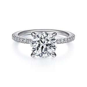 14K White Gold Round Diamond Engagement Ring
