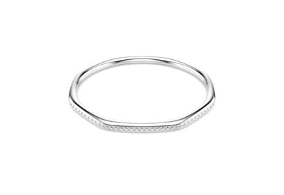 Dextera bangle Octagon shape, Round cut, White, Rhodium plated