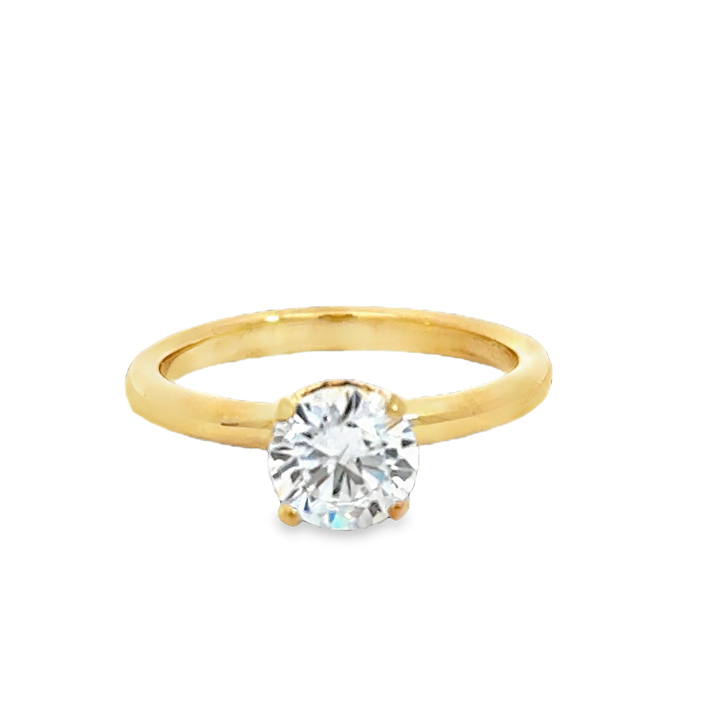 Yellow 18 Karat Hidden Halo Ring Size 6.5 With = 0.07Tw Round G Vs1 Diamonds
