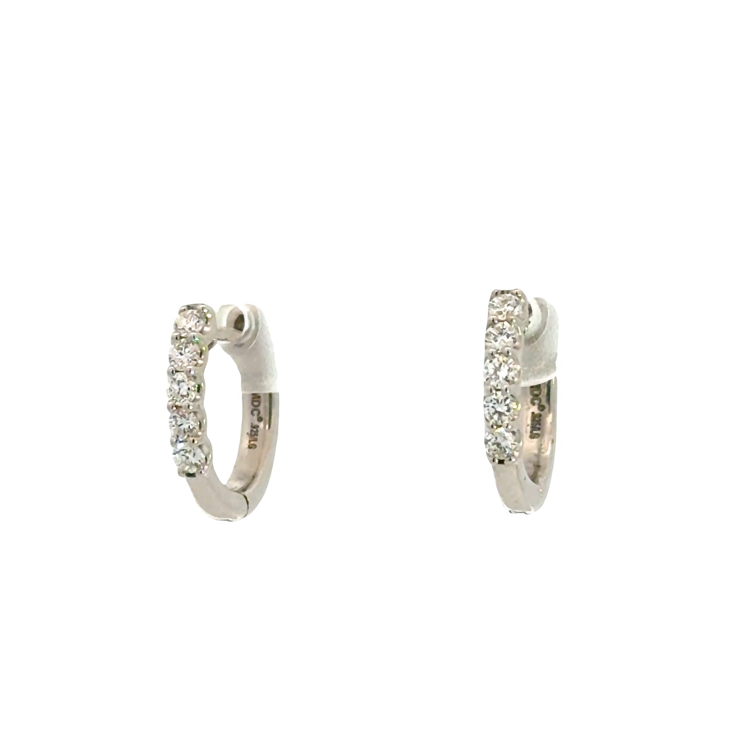 14K White 1/4tw Lab Grown Diamond Hoops