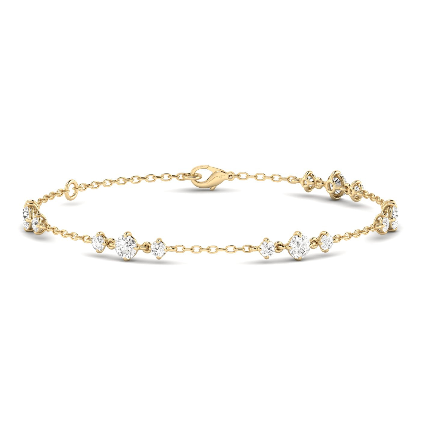 14K Yellow Starlight Trio Station Bracelet