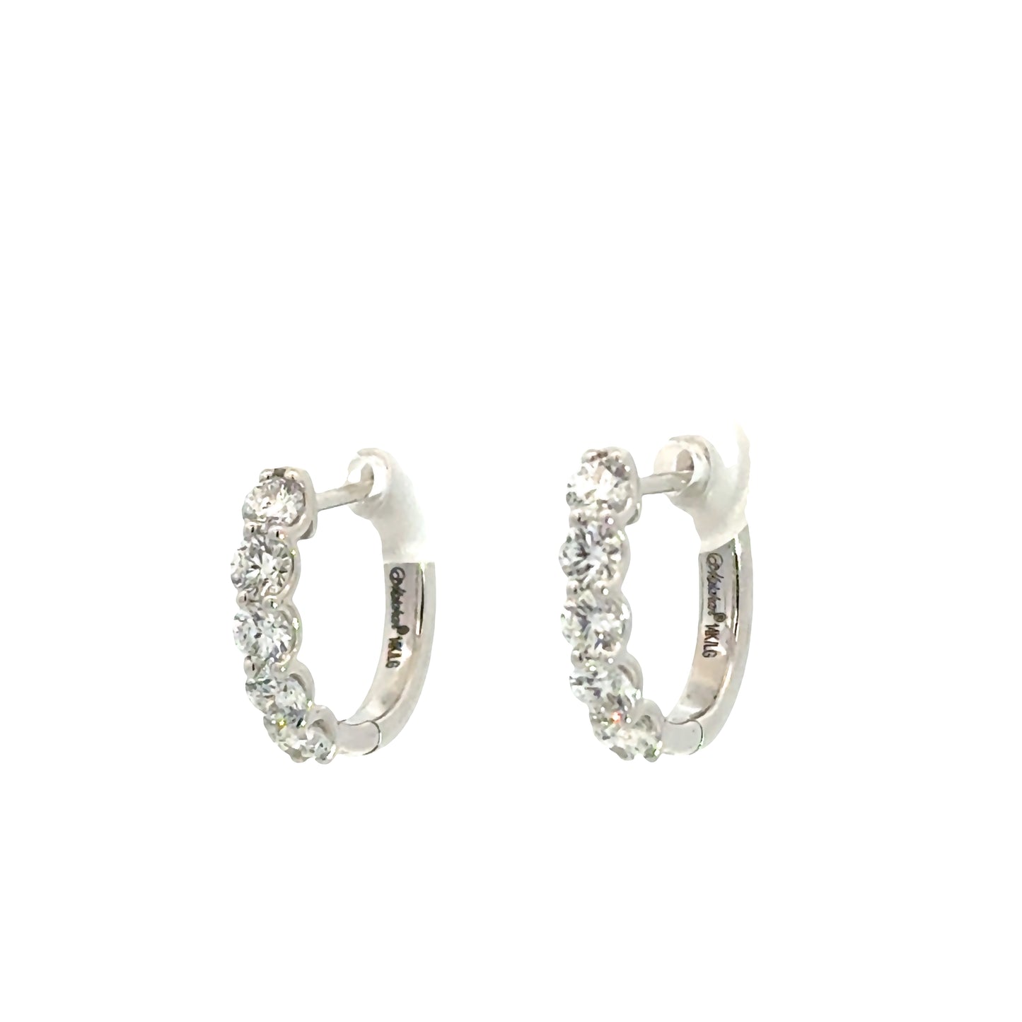 14K White 1tw Lab Grown Diamond Hoops