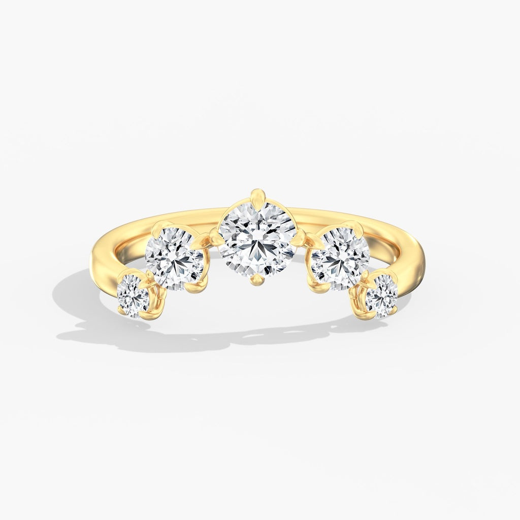 14K Yellow Lab Grown Contour Band