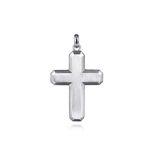 925 Sterling Silver Geometric Cross Pendant