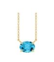 14K Yellow Gold Natural Aquamarine 18" Necklace