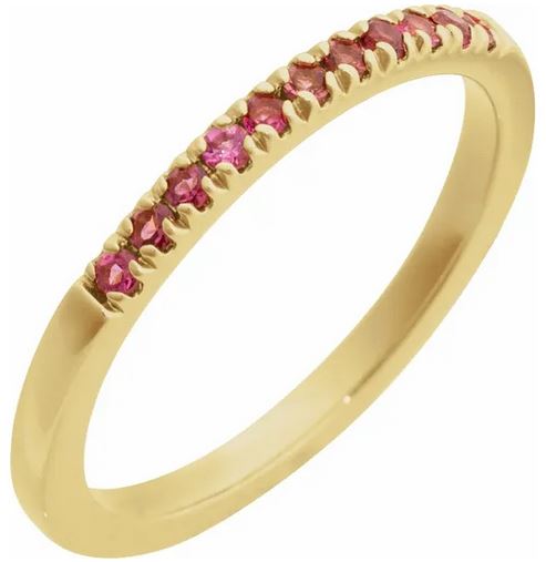 14K Yellow Natural Pink Tourmaline Ring