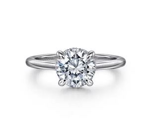 14k White Gold Hidden Halo Ring