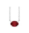 14K White Gold Lab-Grown Ruby 18" Necklace