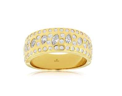 Lady's Yellow 14 Karat Stackable Fashion Ring Size 6.5 With 0.98Tw Round I I1 Diamonds