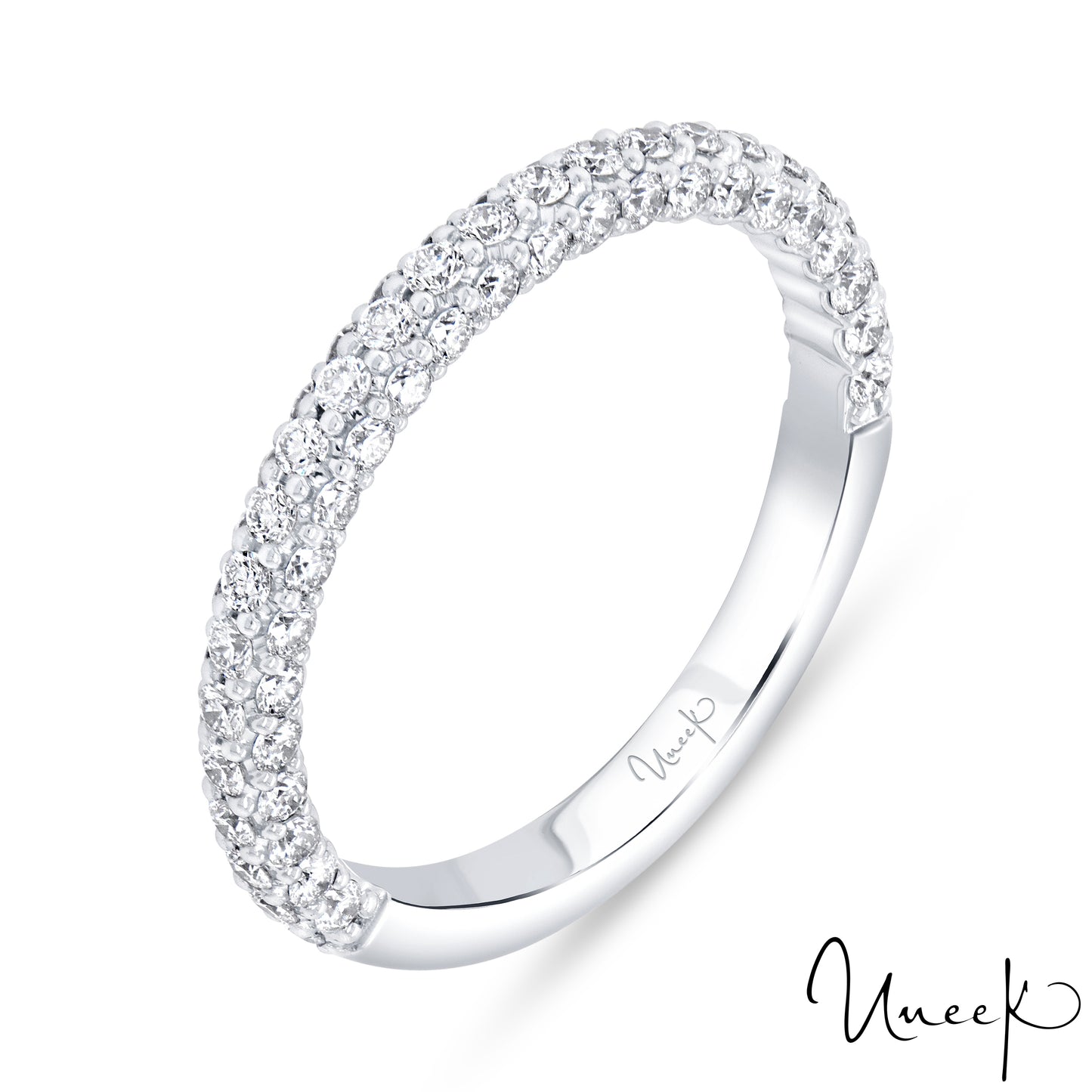 14K White Uneek Timeless Collection Straight Wedding Ring