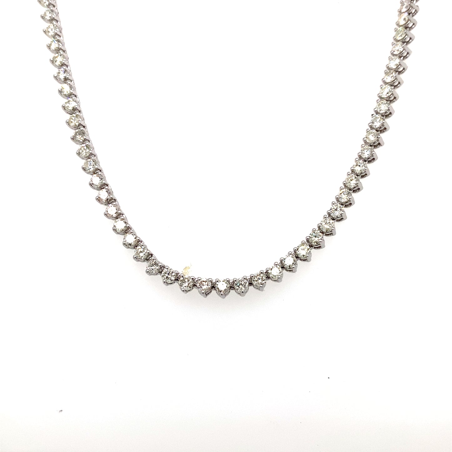 Lady's White 14 Karat Riviera Necklace With 8.00Tw Round H/I I1 Diamonds