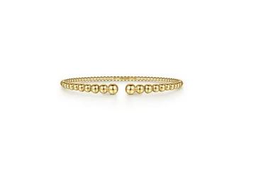 14k Yellow Gold Bujukan Open Bangle