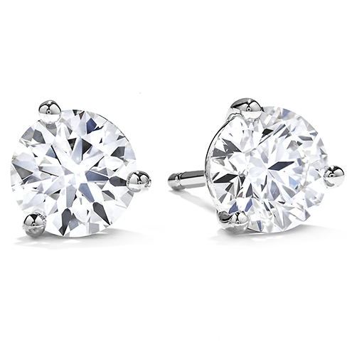 Lady's White 14 Karat Stud Lab Grown Earring With 2 = 6.00Twt Round E Vvs2 Diamonds