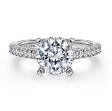14k White Gold Round Diamond Engagement Ring - 0.23 ct