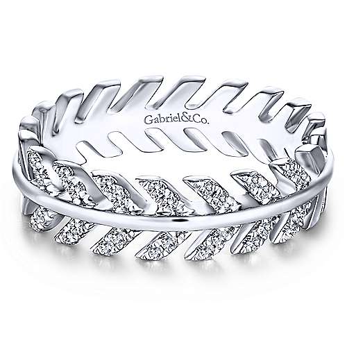 14k White Gold Stackable Ladies Ring