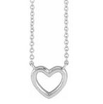 Sterling Silver Heart 18" Necklace