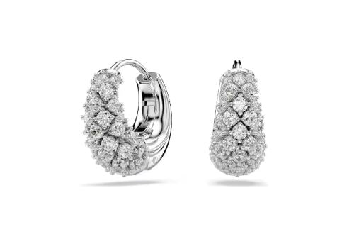 Sublima earrings White, Rhodium plated