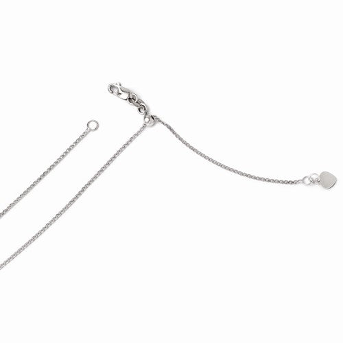 Leslie's 14K White Gold Adjustable 1.2 mm D/C Double Curb Chain