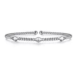 14k White Gold Bujukan Pyramid Stations Bangle
