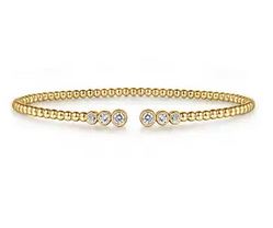 14k Yellow Gold Bujukan Diamonds Split Bangle