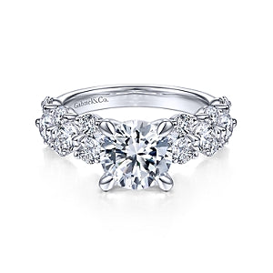 14k White Gold Round Diamond Engagement Ring
