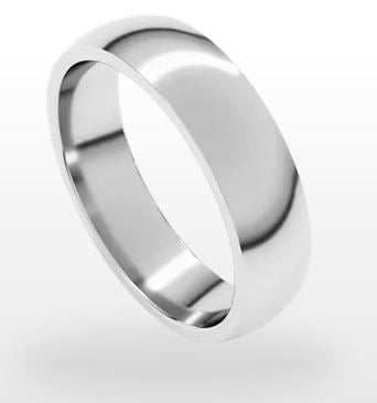 White 14 Karat Half Round Light Wedding Band Size 11