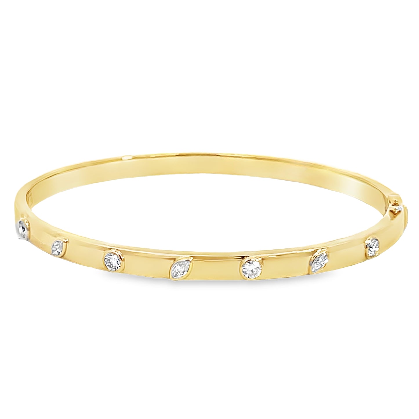 18K Yellow Uneek Alexandria Collection Bezel Bangle