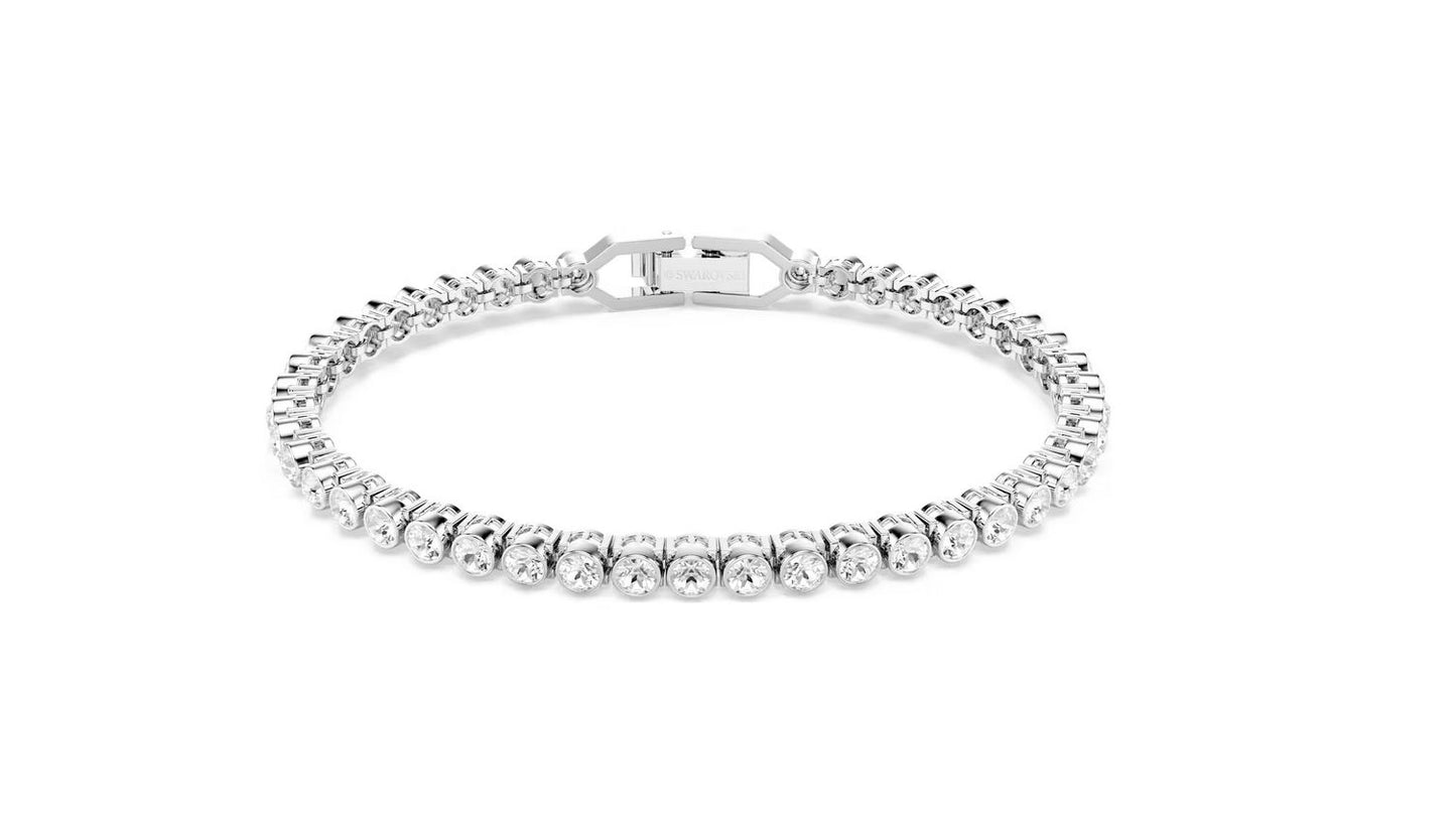 Imber Emily Tennis bracelet Round cut, White, Rhodium plated