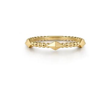 14k Yellow Plain Gold Bujukan Pyramid Classic Ladies Ring