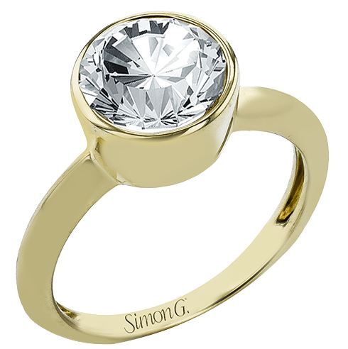 Yellow 18 Karat Bezel Ring Size 6.5