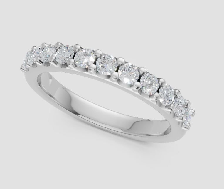 14K White 1/2tw Diamond Prong Band