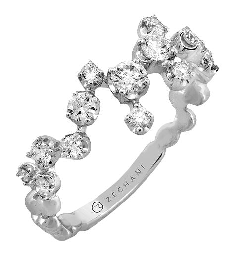 Lady's White 14 Karat Prong Fashion Ring Size 6.5 Old Key 265836 With 15 = 0.50Tw Round G Vs1 Diamonds