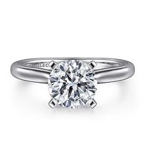 14k White Gold Round Diamond Engagement Ring
