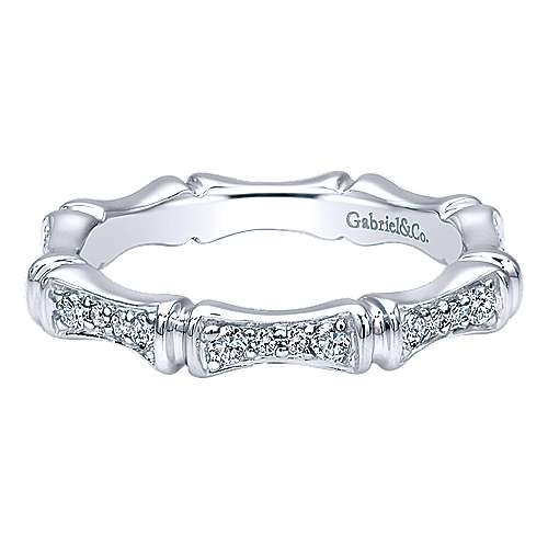 14k White Gold Stackable Ladies Ring