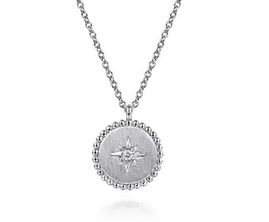925 Sterling Silver Diamond Bujukan Starburst Medallion Pendant Necklace
