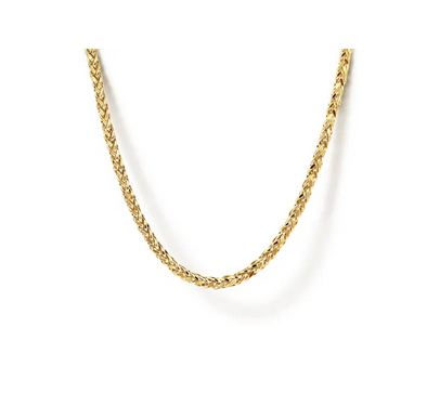 20 Inch 1.9mm 14K Yellow Gold Hollow Mens Wheat Chain Necklace