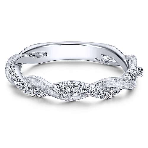 14K Twisted Diamond Stackable Ring