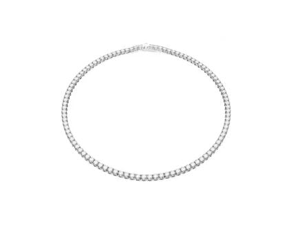 Matrix Tennis necklace Round cut, White, Rhodium plated M