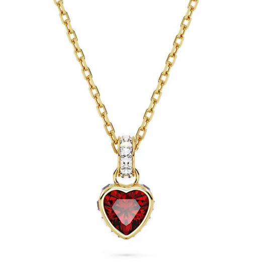 Chroma pendant Heart, Red, Gold-tone plated