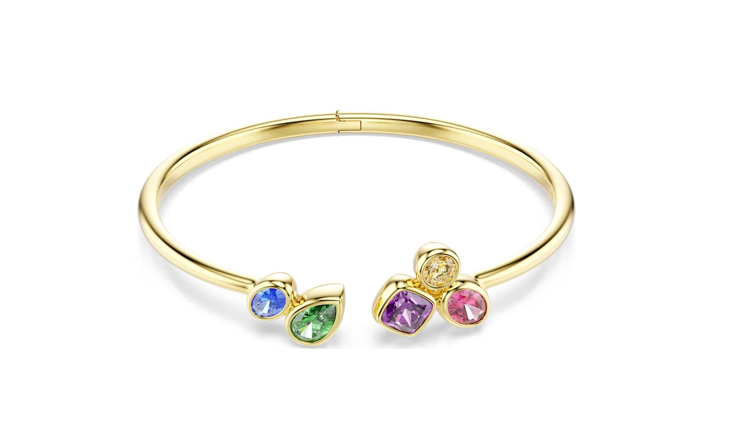 Imber Bangle, Mixed cuts, Multicolored, 18K gold finish