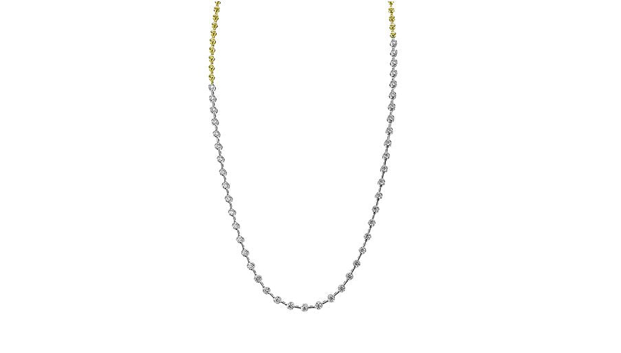 Lady's Two-Tone 18 Karat Station Necklace