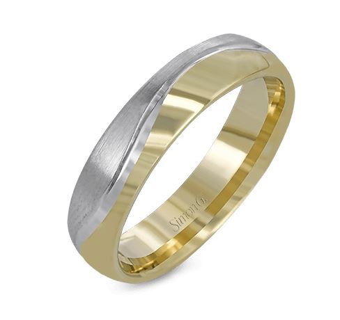Two-Tone 14 Karat Gentleman Wedding Band Size 10