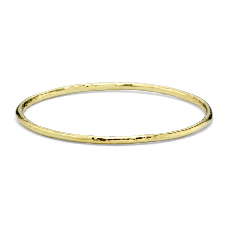 Yellow 18 Karat Hammered Bangle Bracelet