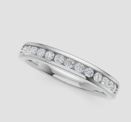 14K White 1/3tw Diamond Channel Band