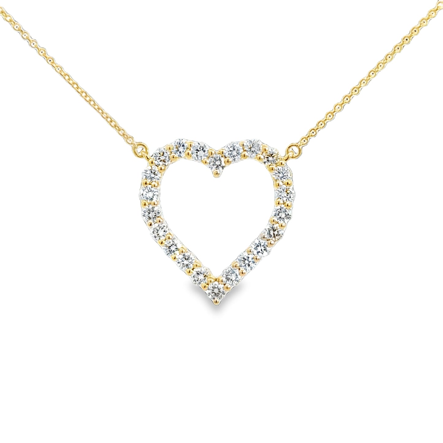 14K Yellow 1cttw Lab Grown Diamond Heart Pendant with 18" Chain