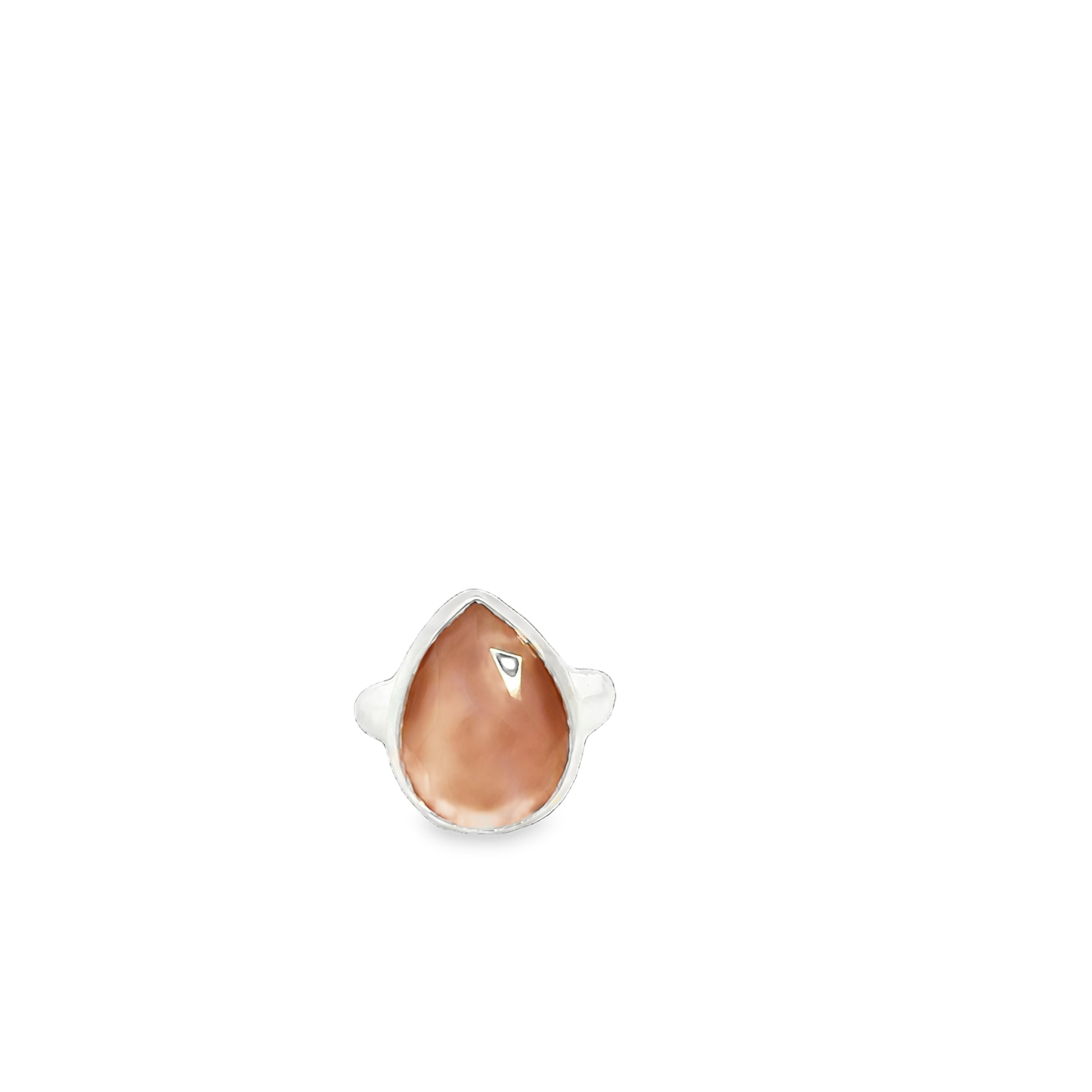 925 Rock Candy® Medium Teardrop Ring in Rock Crystal and Brown Shell Doublet