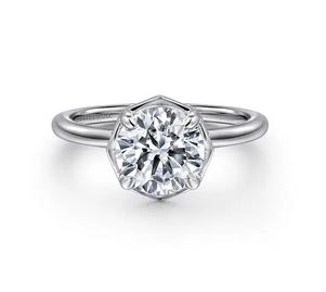 14k White Gold Round Diamond Engagement Ring