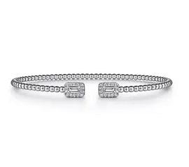 14k White Gold Diamond Bangle